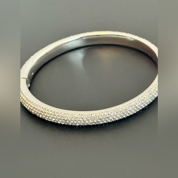 Nordstrom 5 row pave Cubic Zirconia silver metal bracelet - Picture 2 of 8